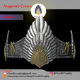 AragornCrown1.png Aragorn Crown/ King Elessar Crown Return of the King 3d digital download