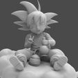6.jpg Dragon Ball Kid Goku WIth Bong On Cloud HIGH 3D print model