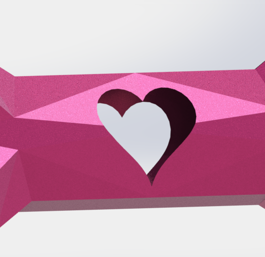 bone.png Низкополигональная кость с сердцем - 3D печатаемое подарочное украшение