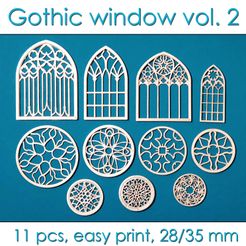 titulni.jpg STL file Gothic window vol.2・3D print object to download