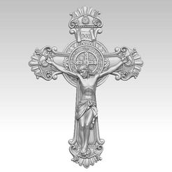 jesus_1.jpg Jesus on the cross Benedictine Medal 3D model