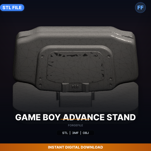 Retro Wide Handheld Console Display Stand - 3D Printable STL File