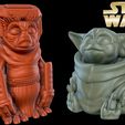 Cute Star Wars.jpg STL-Datei Baby Yoda (Easy print no support)・3D-druckbares Design zum Herunterladen