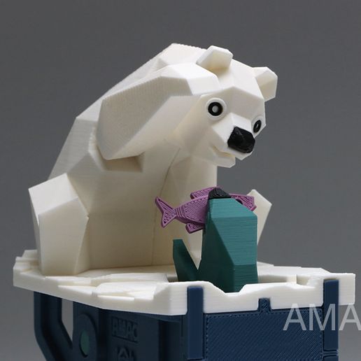 BP05.jpg Free STL file Polar Bear with Seal (automata)・3D printable object to download, Amao