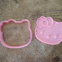 IMG_20220715_105624.jpg Fichier STL Découpeur de biscuits et tampon d'impression Hello Kitty Face・Design à télécharger et à imprimer en 3D