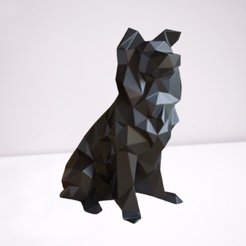 s-f-2.png Free STL file Statue Border Collie Low Poly Dog Decoration・3D printer design to download