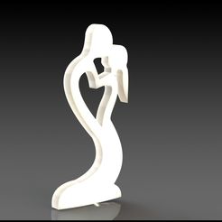 fatherdaughter.JPG STL file ART illusion child love mother-son father-daughter・3D printer model to download