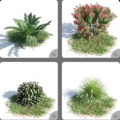 yUj2EAwE.jpeg Tussock And Flower Plant Home Decor 3D Model 41-44