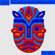 03.png Totem Mask Wall Art - Wall Sculpture for Decoration - Print and CNC - Multicolor Print