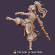 06.png Elf Monk Female - Pre-Supported STL Miniature for Fantasy Tabletop RPGs