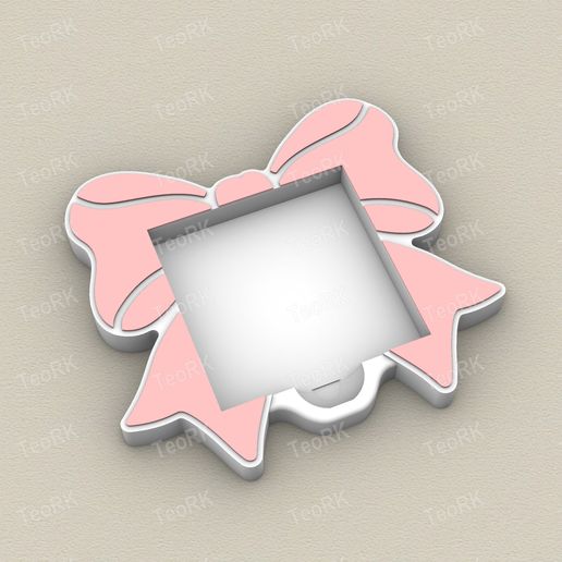 Post-It, Sticky Note Holder Coquette Bow - 3MF pre-painted , STL