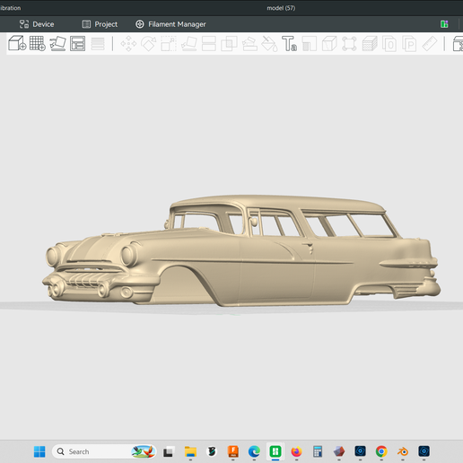 1956 Pontiac Star Chief Custom Safari wagon, 1/24 true scaled car hollow body model, shell, stl file, 3d print