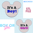 Girl.png Mickey Mouse Baby Shower Decor/ Cake topper / Gender reveal / Gifts/ Boy or Girl decor / cupcake toppers