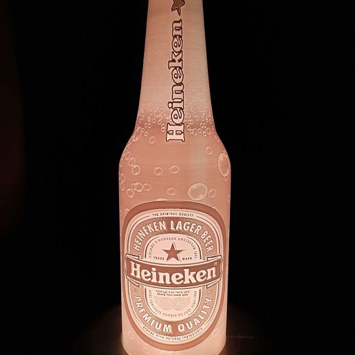 Haniees レジンアート ボトルアート\" heineken\"  sizeー2 🍺 Lithophanie Heineken beer bottle・ STL File for ・Cults
