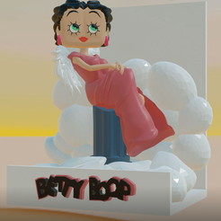 betty-ange.png Download STL file DIORAMA BETTY BOOP angel • 3D print model, Majin59