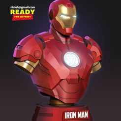 Iron_Man_Bust_3d1.jpg 3D file Iron Man bust・3D print design to download
