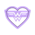 Wonder woman san valentin v2.stl Wonder Woman heart cookie cutter