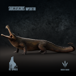 SARCO_COLOR1.png STL-Datei Sarcosuchus imperator: Das Krokodil, das Dinosaurier fraß・Modell für 3D-Drucker zum Herunterladen