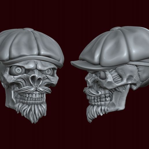 25.jpg Crâne dans une casquette à huit lames