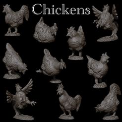 AllChickens.jpg Archivo 3D ¡10 pollos!・Plan imprimible en 3D para descargar