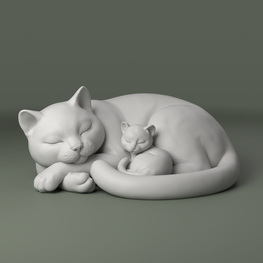 Sleeping Cat Figurine on Open Book