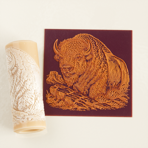 Bison Texture Roller STL File – Rustic Wildlife Engraving – Digital Download