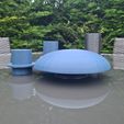 20220502_192825.jpg The 'Mushroom' - Funguy Patio garden table top Food bowl and Under rain cover - water disperser