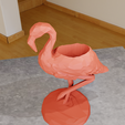 FLAMINGO-SCULPTURE-low-poly-planter-1.png Flamingo low poly planter pot flower vase stl 3d print file