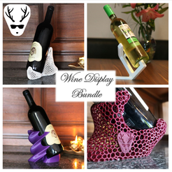 Fotocollage_Wine_Display_bundle_with Text_and_Logo.JPG.png Archivo STL Lo último en expositores de vino・Modelo para descargar y imprimir en 3D