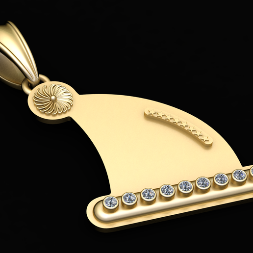 Luxe Festive Santa Hat Diamond Pendant