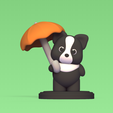 Cod207-Dog-Border-Collie-Umbrella-1.png 3D file Dog Border Collie Umbrella・3D printing template to download
