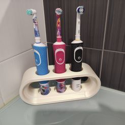 Soporte para cepillo de dientes eléctrico Oral-B Impreso en 3D cargador  integrado Doble Perfecto para parejas -  España