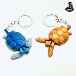 IMG_14901.jpg Fichier STL Porte-clés petite tortue mignonne - nageoire flexible - articulée - impression en place - pas de support・Plan à imprimer en 3D à télécharger
