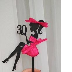 Captura-de-pantalla-59.png STL file Cake Topper turns 30 woman・3D printer model to download, cortahierro