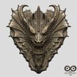Dragon-Head-Relief-No13-1.jpg Dragon Head Relief No13  STL file for 3d printing or CNC
