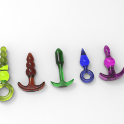 untitled.23.png Free STL file 5 ANAL DILDO KIT・3D printing idea to download