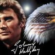 Johnny 2.jpg Lithophane + Johnny Hallyday Eagle Support + Signature