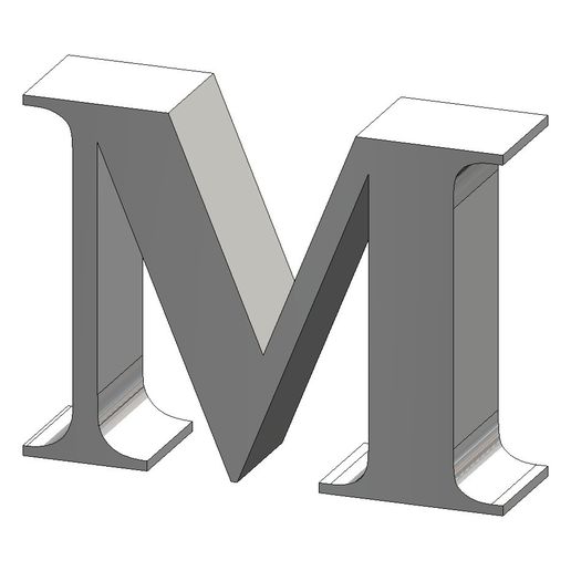 🆕 M Buchstabe Times New Roman Font・Бесплатный STL для 3D-печать・Cults