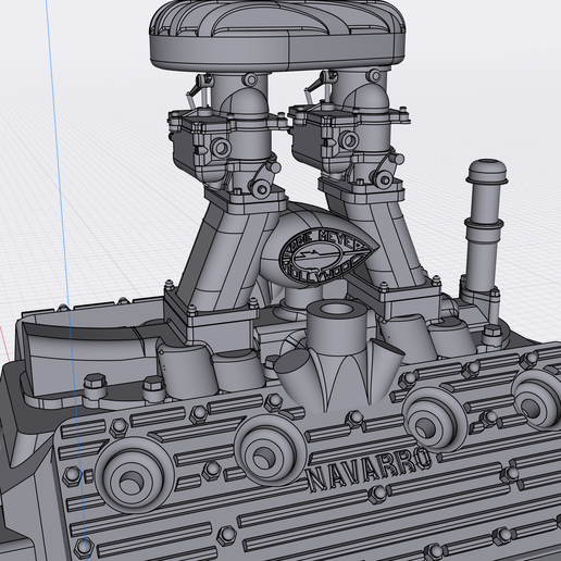 Eddie Meyer Ford Flathead dual 97 intake with carbs N air filter 3D model