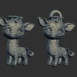 giraffe-keychain-4.jpg cartoon giraffe keychain cnc model