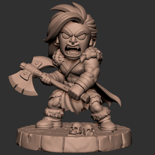 Rage Barbarian – Chibi Fantasy Warrior (3D Printable)