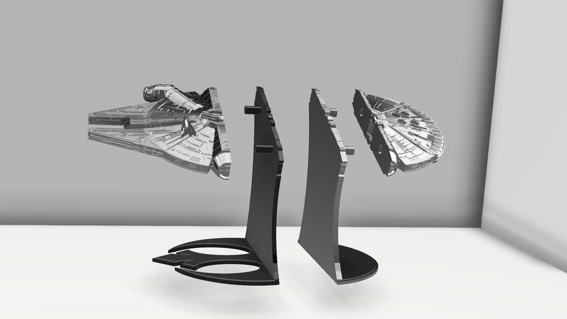 tope para libros star wars (~recovered)4.png Download 3D file book holder star wars - millennium falcon • 3D printing design, 3dokinfo