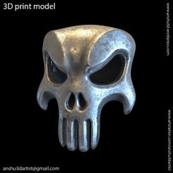 The_punisher_skull_vol1_pendant_K1.jpg 3D-Datei Der Punisher-Schädel vol1 Anhänger・Design für 3D-Drucker zum herunterladen
