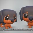 art-temp-3-copie-copy.jpg Stylized Chibi Dachshund Dog - 3D Print Ready