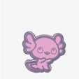 270594571_3033090666942520_1278682440136740383_n.jpg Kawaii Baby Axolotl Set of 4 Cookie Cutter and Stamps