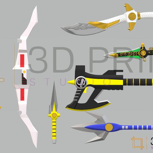 🔫 Power Rangers MMPR weapons bundle・ 3D File for 3D printing・Cults