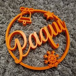 Foto-paqui.jpg Файл STL Рождественское украшение "Паки・Модель 3D-принтера для загрузки