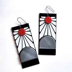 Tanjiro.jpg STL file Tanjiro's Earring / Tanjiro's Hanafuda Earring - Kimetsu No Yaiba - Demon Slayer・Model to download and 3D print