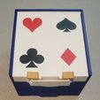 20240204_120657.jpg Files to print a Card box to hold 12 to 16 decks of cards along with dividers With or Without Handle