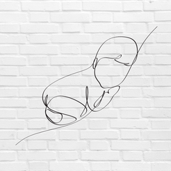 Orange-And-Green-Abstract-LinkedIn-Profile-Picture-RA123-23.png STL file Wall decoration line art baby・3D printer design to download